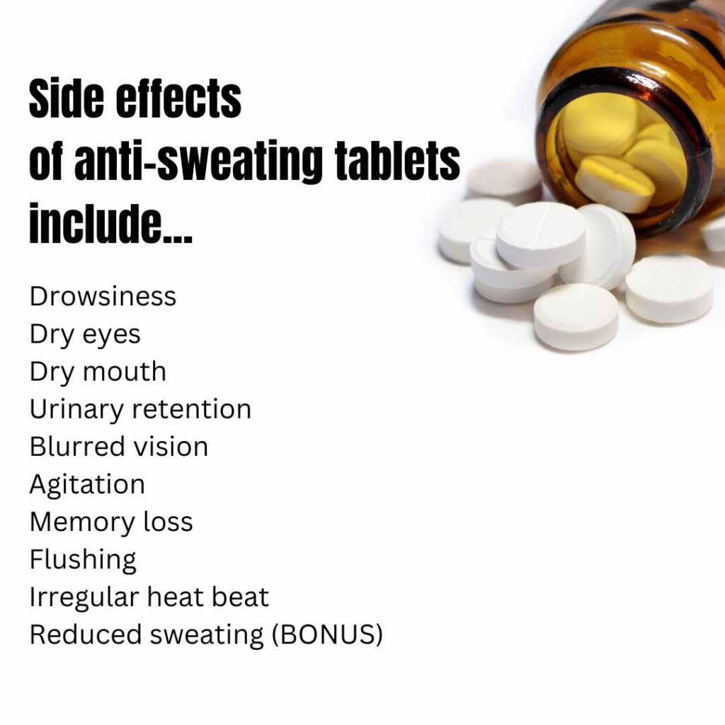 side effects tablets for sweating
